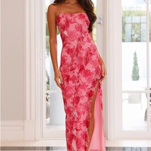 Hello Molly Vibrant Pink Floral Maxi Dress
